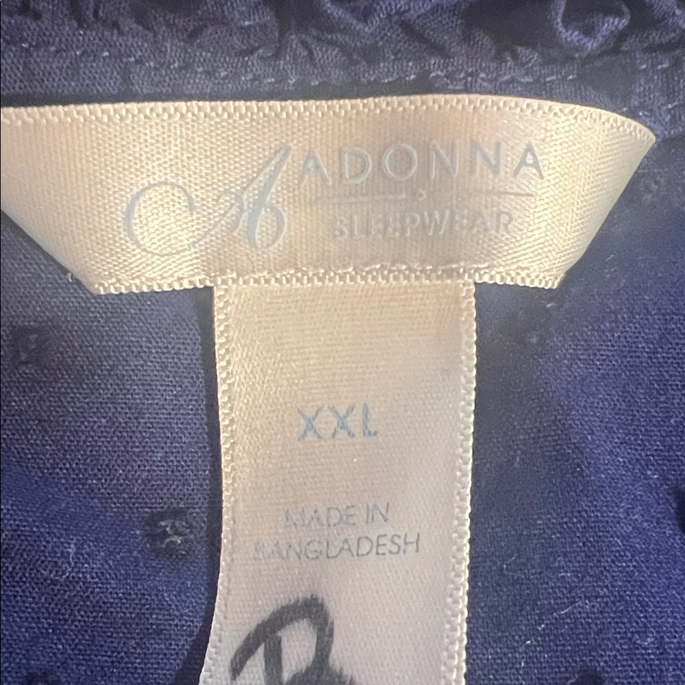 Adonna Navy clip dot sleeveless nightgown Sleepwear pajama dress - Picture 2 of 5